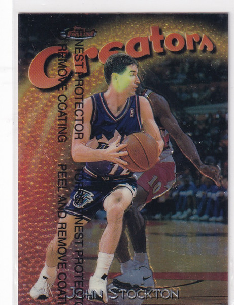 1998 TOPPS FINEST #187 JOHN STOCKTON CREATION- UTAH JAZZ