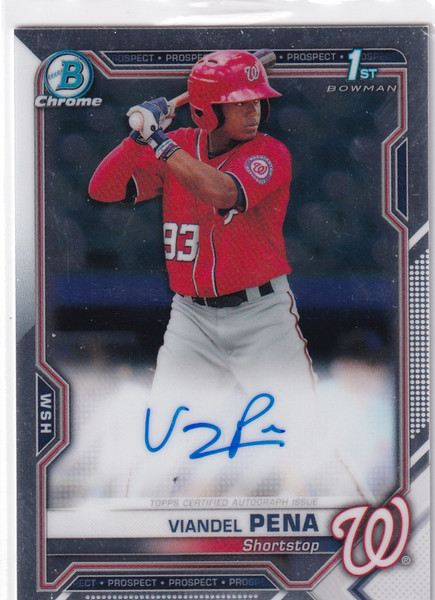 2021 TOPPS BOWMAN CHROME #CPA-VP VIANDEL PENA AUTO- WASHINGTON NATIONALS
