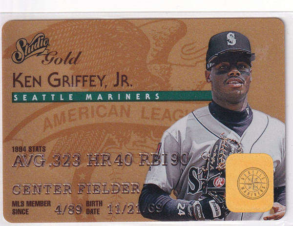 1995 DONRUSS #5 KEN GRIFFEY JR STUDIO GOLD- SEATTLE MARINERS