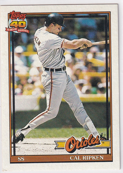 1991 TOPPS #150 CAL RIPKEN JR 40 YEARS OF BASEBALL- BALTIMORE ORIOLES