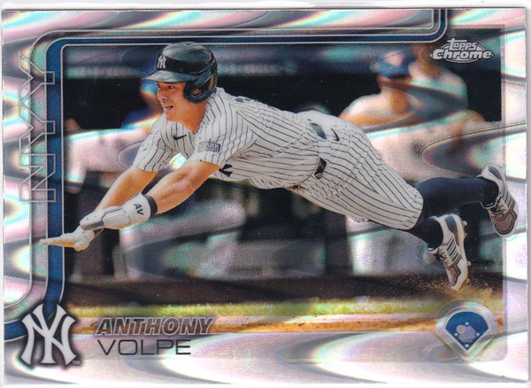 2025 TOPPS CHROME #162 ANTHONY VOLPE RAY WAVE- NEW YORK YANKEES