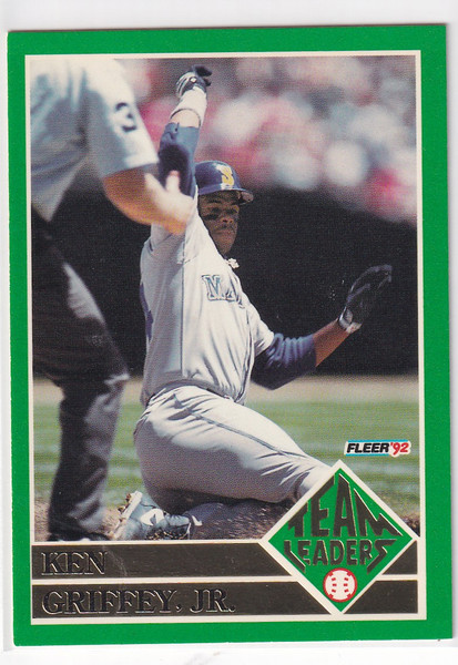 1992 FLEER #15 KEN GRIFFEY JR TEAM LEADERS- SEATTLE MARINERS
