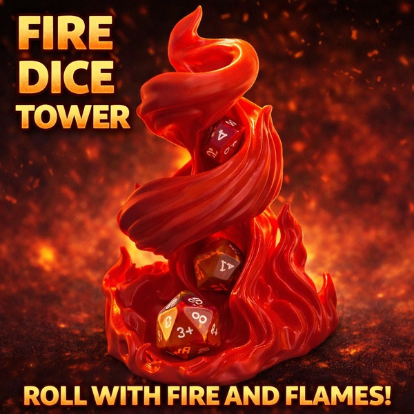 Fire Dice Tower Flame Dice Roller D&D RPG Tabletop Gaming Accessory