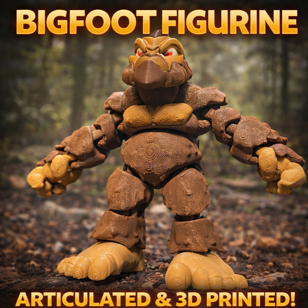 Bigfoot Figurine Articulated Sasquatch Cryptid 3D Printed