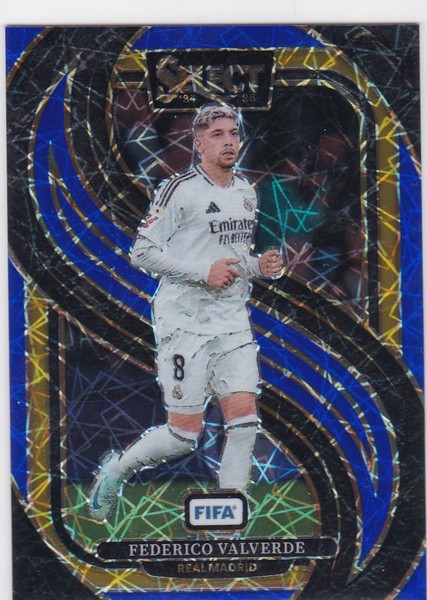 2024-25 Panini FIFA Select #104 Federico Valverde Blue Lazer Prizm Real Madrid