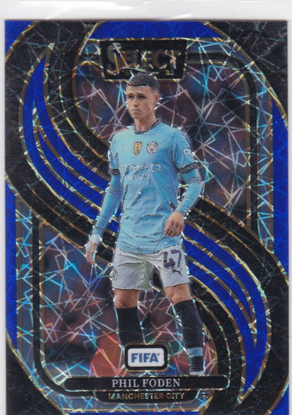 2024-25 Panini FIFA Select #123 Phil Foden Blue Lazer Prizm Manchester City