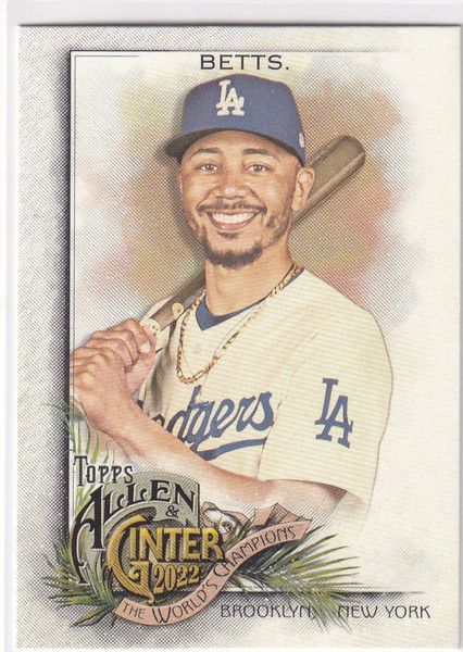 2022 TOPPS ALLEN & GINTER #49 MOOKIE BETTS WORLD CHAMPION- LOS ANGELES DODGERS
