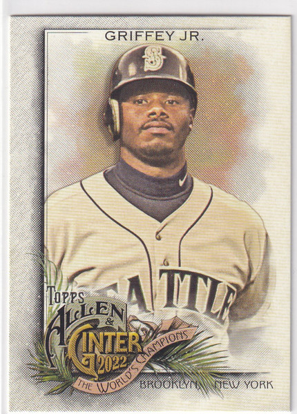 2022 TOPPS ALLEN & GINTER #39 KEN GRIFFEY JR WORLD CHAMPION- SEATTLE MARINERS