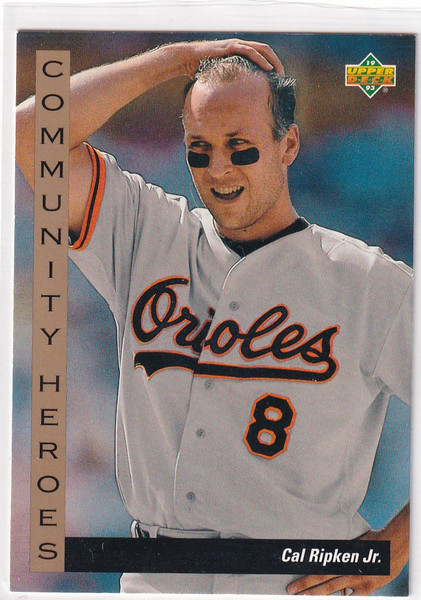 1992 UPPER DECK #36 CAL RIPKEN JR COMMUNITY HEROS- BALTIMORE ORIOLES