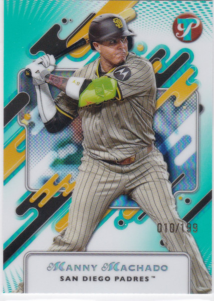 2025 Topps Pristine #216 Manny Machado Aqua Refractor 010/199 Padres