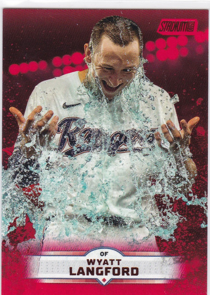 2025 Topps Stadium Club #189 Wyatt Langford Red Parallel Texas Rangers