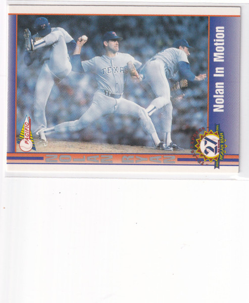 1993 PACIFIC #196 NOLAN RYAN NOLAN IN MOTION- TEXAS RANGER