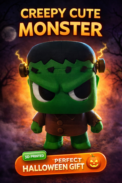 Frankenstein Monster Figurine 3D Printed Cute Halloween Spooky Toy Gift
