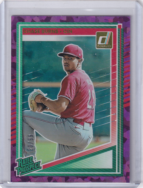 2025 Panini Donruss 20/99 Purple Ice #146 Chase Burns - Reds