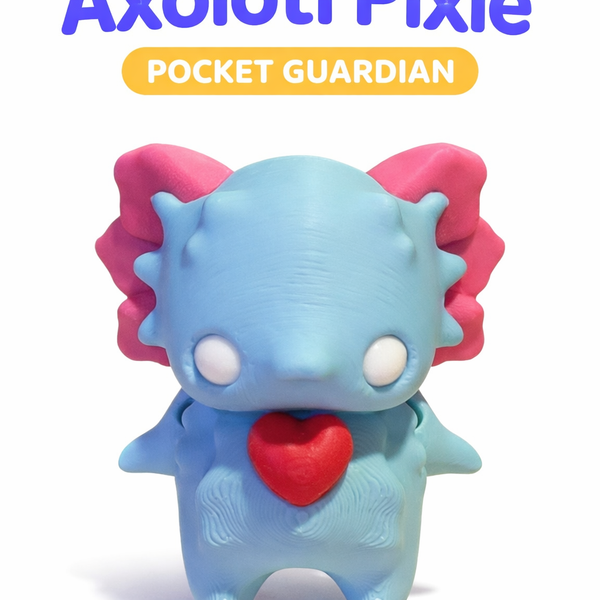 Axolotl Pixie Figurine – Cute Fantasy Creature – Pocket Guardian