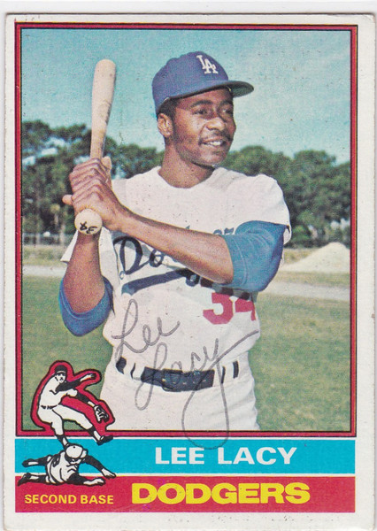 1976 Topps #99 Lee Lacy TTM (Thru the mail) AUTO Los Angeles Dodgers
