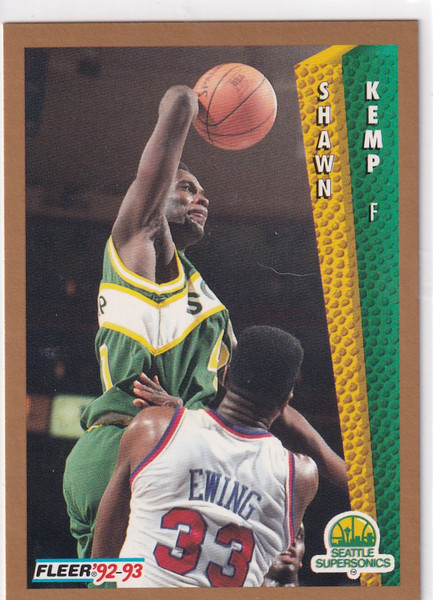 1992 FLEER #213 SHAWN KEMP- SEATTLE SUPER SONICS