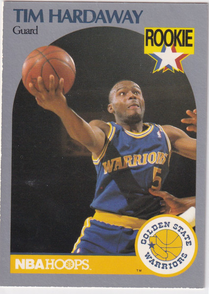 1990 HOOPS #113 TIM HARDAWAY ROOKIE- GOLDEN STATE WARRIORS