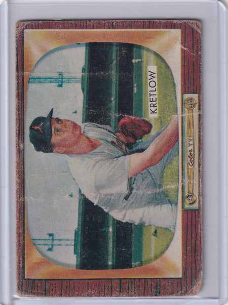 1955 Bowman Baseball #108 Lou Kretlow - Baltimore Orioles