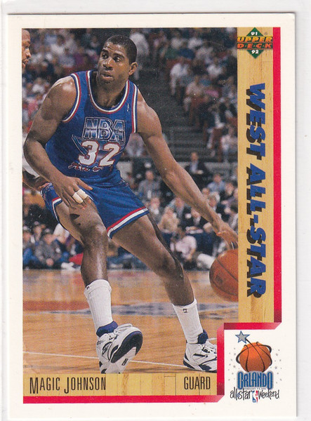 1992 FLEER #464 MAGIC JOHNSON WEST ALL STAR- LOS ANGELES LAKERS