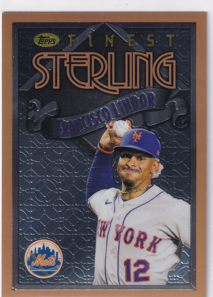 2023 TOPPS FINEST #35 FRANCISCO LINDOR STERLING- NEW YORK METS