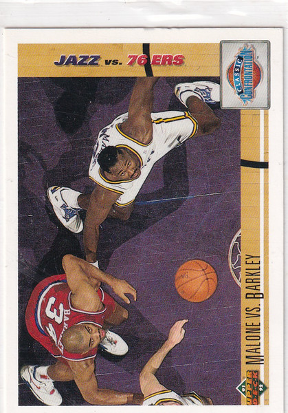 1991 UPPER DECK #31 MALONE VS BARKLEY- PHILADELPHIA 76ERS