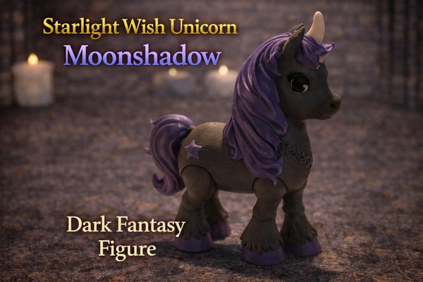 Starlight Wish Unicorn Moonshadow Articulated 3D Printed Fantasy Figure Toy