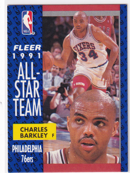 1991 FLEER #213 CHARLES BARKLEY ALL STAR TEAM- PHILADELPHIA 76ERS