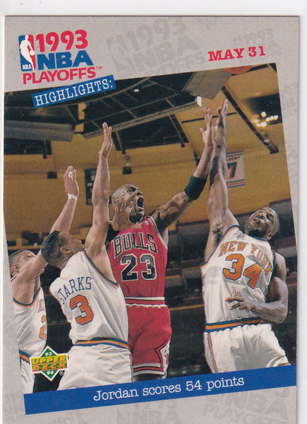 1993 UPPER DECK #193 MICHAEL JORDAN PLAYOFF HIGHLIGHTS- CHICAGO BULLS