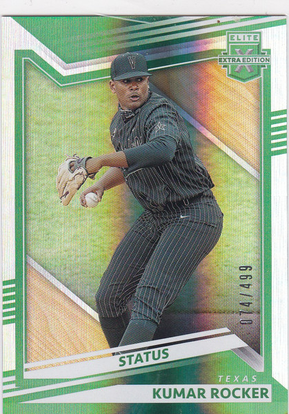 2022 Elite Extra Edition Status Green #3 Kumar Rocker 074/499