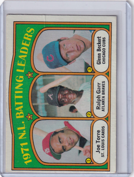 1972 Topps Baseball #85 1971 N.L. Batting Leaders Torre / Garr / Beckert