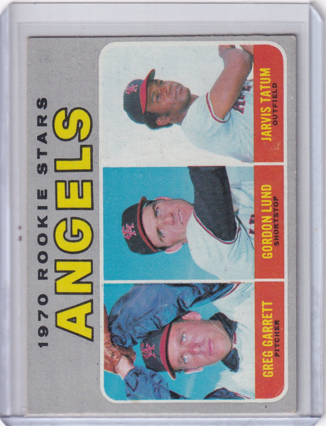 1970 Topps Baseball #642 Angels Rookies - Greg Garrett / Gordon Lund / Tatum