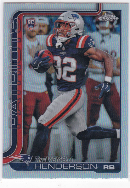 2025 Topps Chrome Refractor #328 TreVeyon Henderson RC New England Patriots