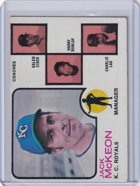1973 Topps Baseball #593 Jack McKeon - Kansas City Royals RC