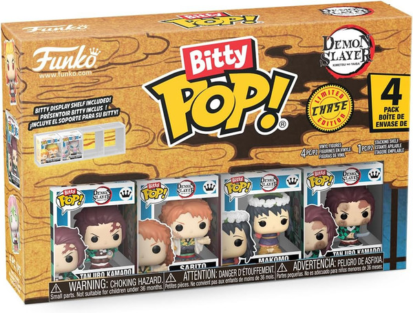 Funko Bitty POP! Demon Slayer Tanjiro Kamado, Sabito, Makomo random chase 4 Pack