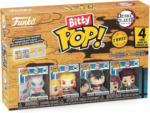 Funko Bitty POP! Demon Slayer Inosuke, Kyojuro, Genya random chase 4 Pack