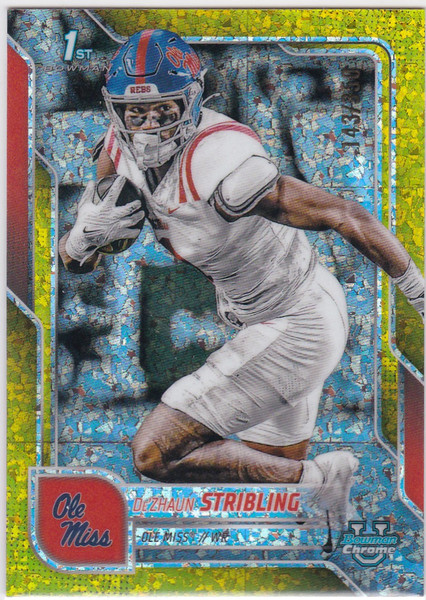 2025 Bowman University #182 De'Zhaun Stribling Yellow Mini-Diamond RC 143/350