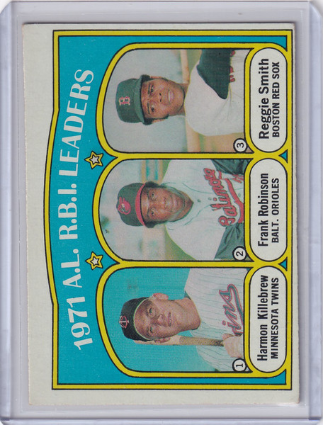 1972 Topps Baseball #88 1971 A.L. R.B.I. Leaders Killebrew / Robinson / Smith