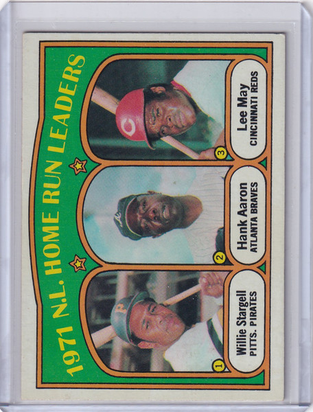 1972 Topps Baseball #89 1971 N.L. Home Run Leaders Stargell / Aaron / May