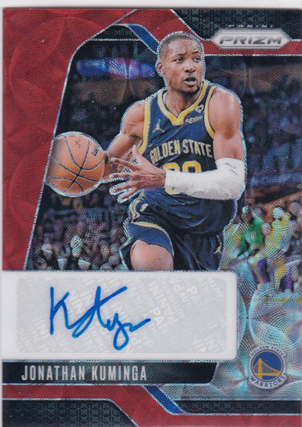 2024-25 Panini Prizm #SIG-JKW Jonathan Kuminga Red Scope AUTO Warriors