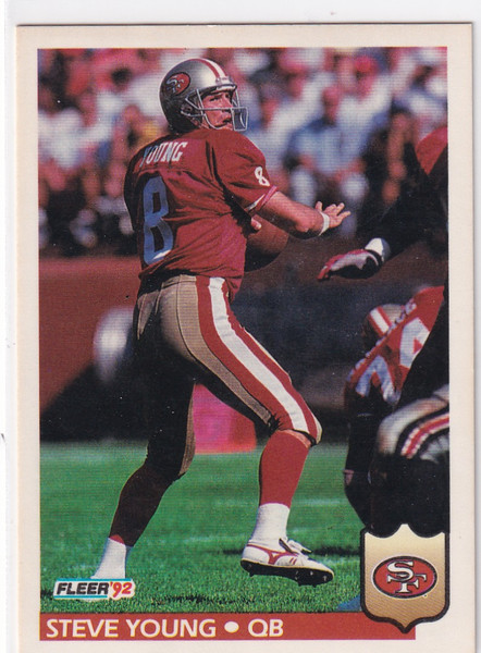 1992 FLEER #386 STEVE YOUNG- SAN FRANCISCO 49ERS