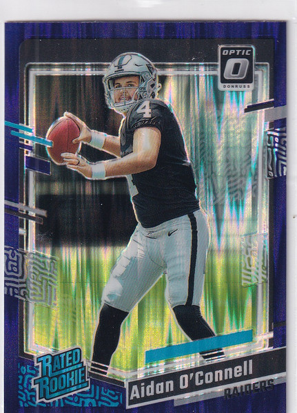 2023 DONRUSS OPTIC #258 AIDAN OCONNELL PURPLE SHOCK- LAS VEGAS RAIDERS