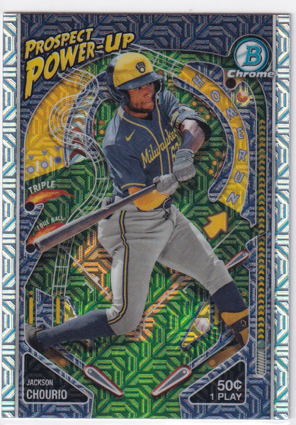 2024 BOWMAN CHROME #PP-6 JACKSON CHOURIO POWER UP MOJO- MILWAUKEE BREWERS