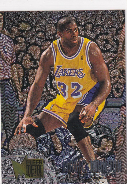 1996 FLEER METAL #161 MAGIC JOHNSON- LOS ANGELES LAKERS