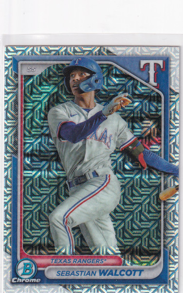2024 BOWMAN CHROME #BCP-81 SEBASTIAN WALCOTT MOJO- TEXAS RANGERS