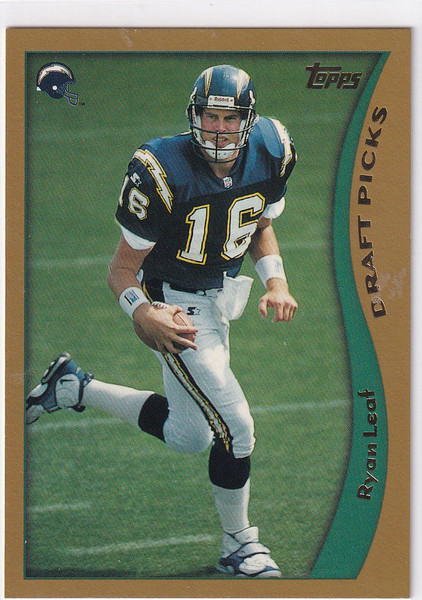 1998 TOPPS #332 RYAN LEAF DRAFT PICKS- SAN DIEGO CHARGERS