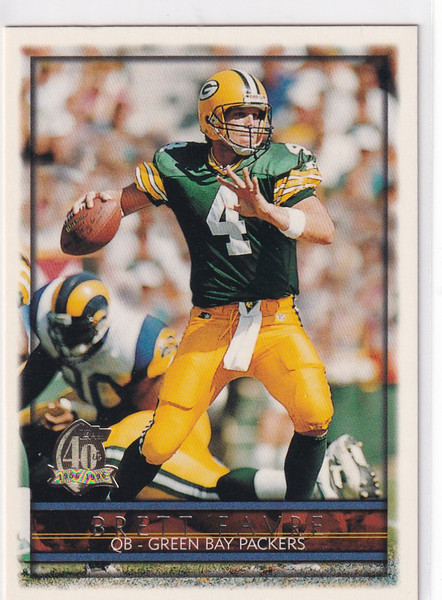 1996 TOPPS #400 BRETT FARVE 40 ANNIVERSARY- GREEN BAY PACKERS