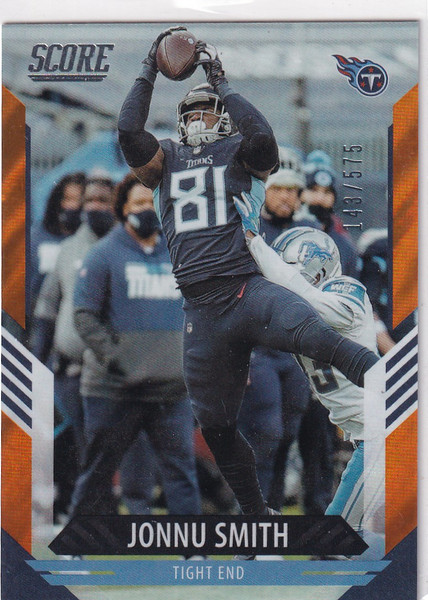 2021 SCORE #185 JONNU SMITH ORANGE /575- TENNESSEE TITANS