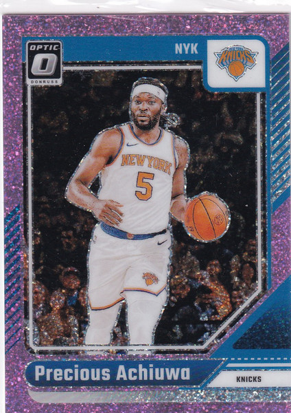 2024-25 DONRUSS OPTIC #201 PRECIOUS ACHIUWA PINK GLITTER /275- NEW YORK KNICKS
