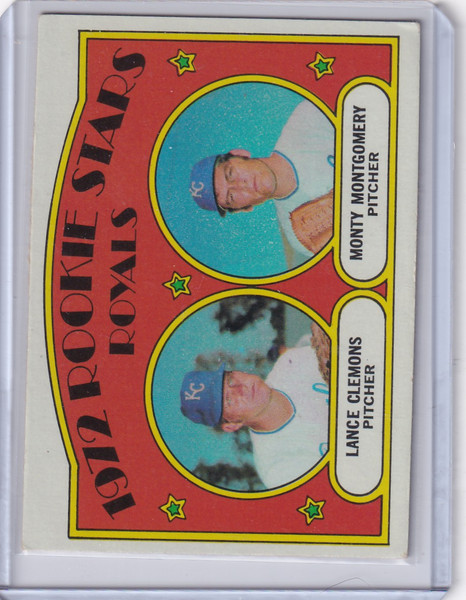 1972 Topps Baseball #372 Royals 1972 Rookie Stars Clemons / Montgomery